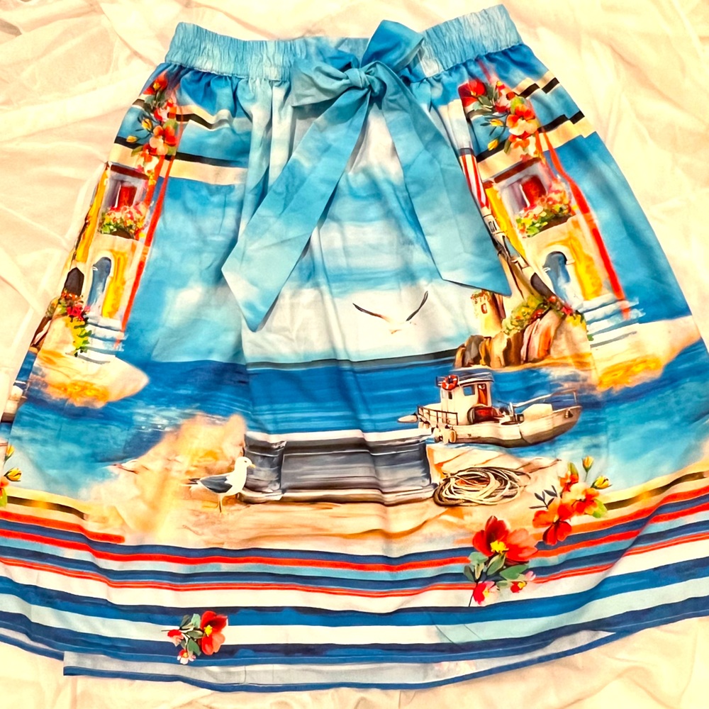 Truly 4 You Beach Print Skirt